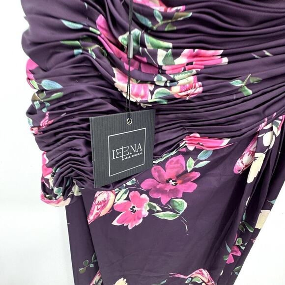 Mac Duggal Floral Satin Leena 2634 One Shoulder High Slit Gown Size M NWT - Picture 9 of 12